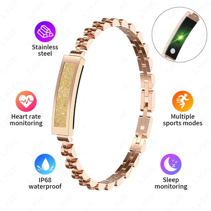 Fashion Smartwatch for Couple GPS Sport Fitness Bracelet Band Heart Rate Sleep Monitor Smart Wristband IP68 Waterproof Pedometer